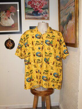 Pittsburgh Pirates Yellow Hawaiian Aloha Button-Up Shirt AXL